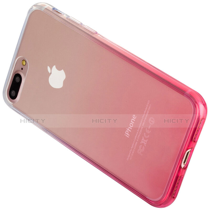 Custodia Silicone Trasparente Ultra Sottile Morbida Sfumato per Apple iPhone 8 Plus Rosa