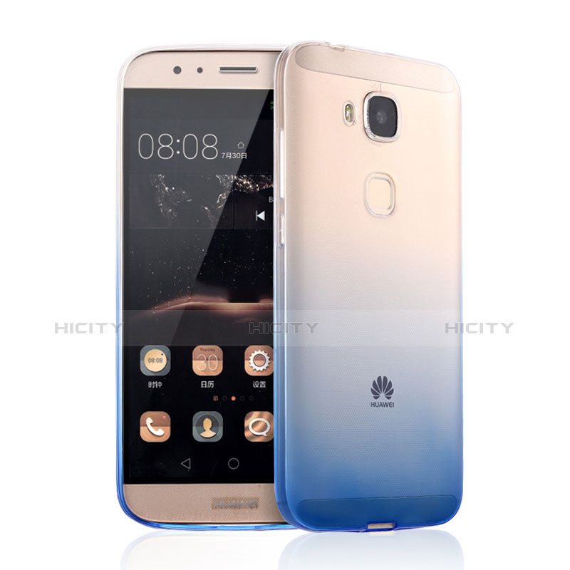 Custodia Silicone Trasparente Ultra Sottile Morbida Sfumato per Huawei G8 Blu