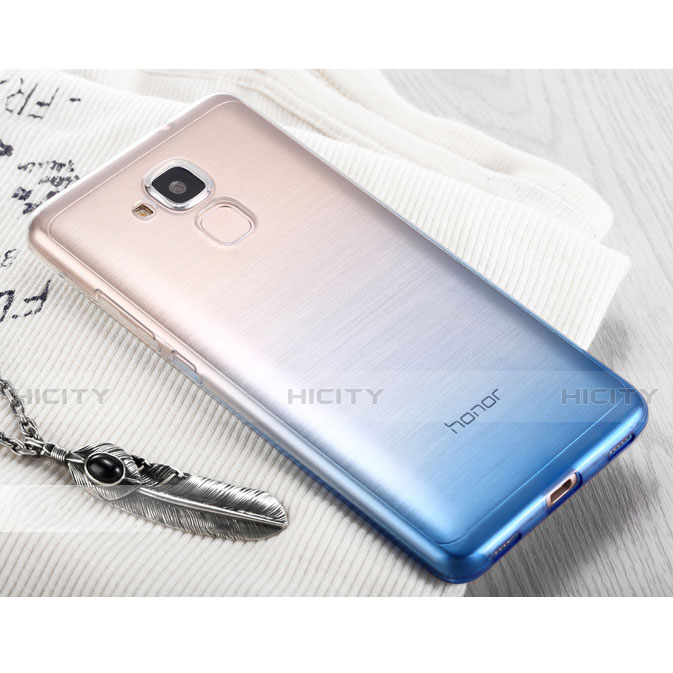 Custodia Silicone Trasparente Ultra Sottile Morbida Sfumato per Huawei Honor 5C Blu