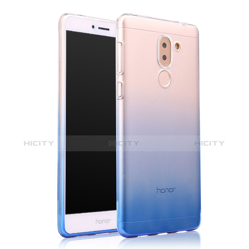 Custodia Silicone Trasparente Ultra Sottile Morbida Sfumato per Huawei Honor 6X Blu