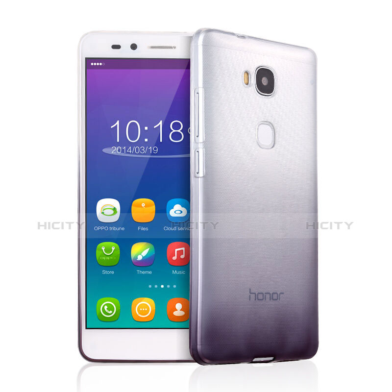 Custodia Silicone Trasparente Ultra Sottile Morbida Sfumato per Huawei Honor Play 5X Grigio