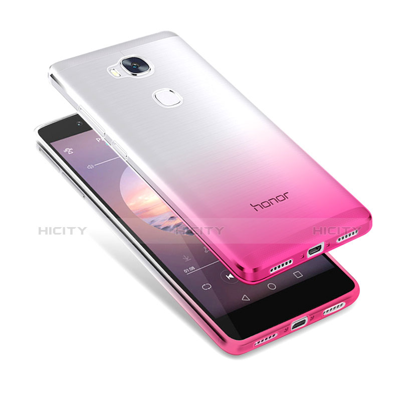 Custodia Silicone Trasparente Ultra Sottile Morbida Sfumato per Huawei Honor Play 5X Rosa