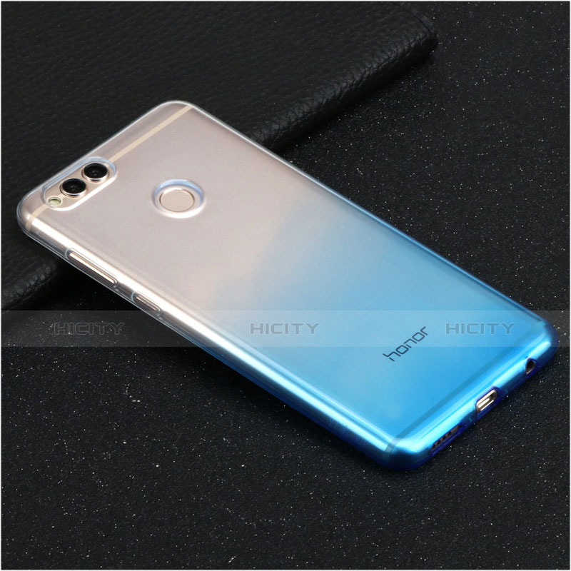 Custodia Silicone Trasparente Ultra Sottile Morbida Sfumato per Huawei Honor V10 Cielo Blu