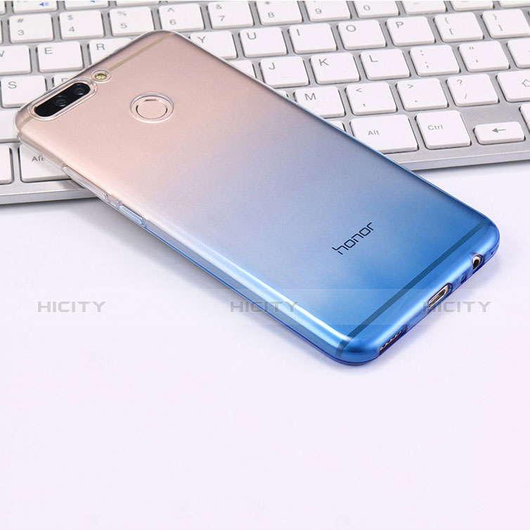 Custodia Silicone Trasparente Ultra Sottile Morbida Sfumato per Huawei Honor V9 Blu