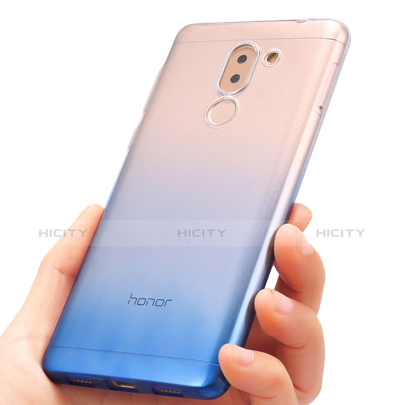 Custodia Silicone Trasparente Ultra Sottile Morbida Sfumato per Huawei Mate 9 Lite Blu