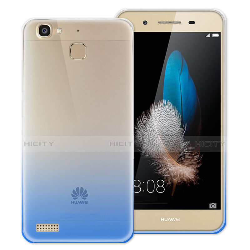Custodia Silicone Trasparente Ultra Sottile Morbida Sfumato per Huawei P8 Lite Smart Blu