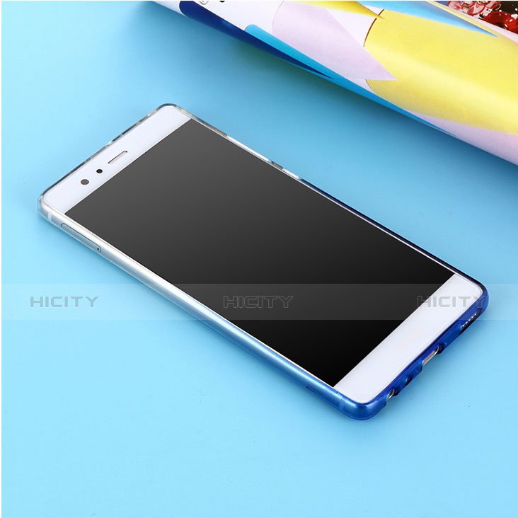 Custodia Silicone Trasparente Ultra Sottile Morbida Sfumato per Huawei P9 Blu