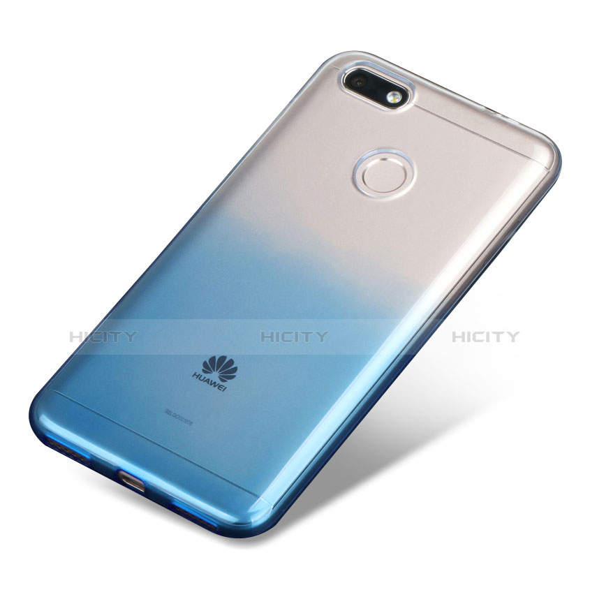 Custodia Silicone Trasparente Ultra Sottile Morbida Sfumato per Huawei P9 Lite Mini Blu