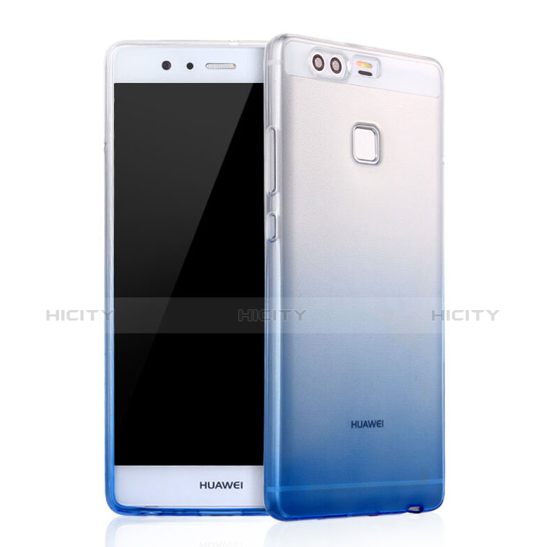 Custodia Silicone Trasparente Ultra Sottile Morbida Sfumato per Huawei P9 Plus Blu