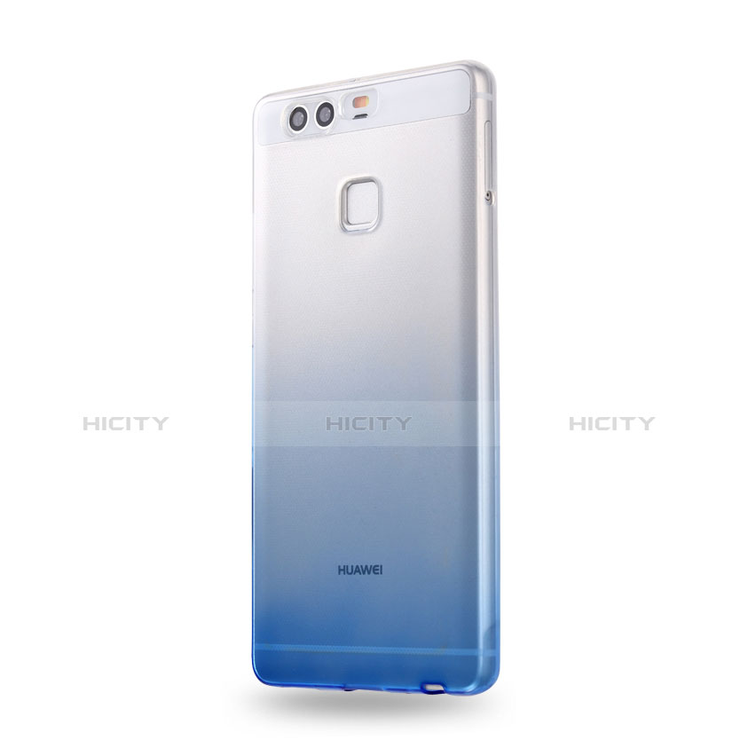 Custodia Silicone Trasparente Ultra Sottile Morbida Sfumato per Huawei P9 Plus Blu