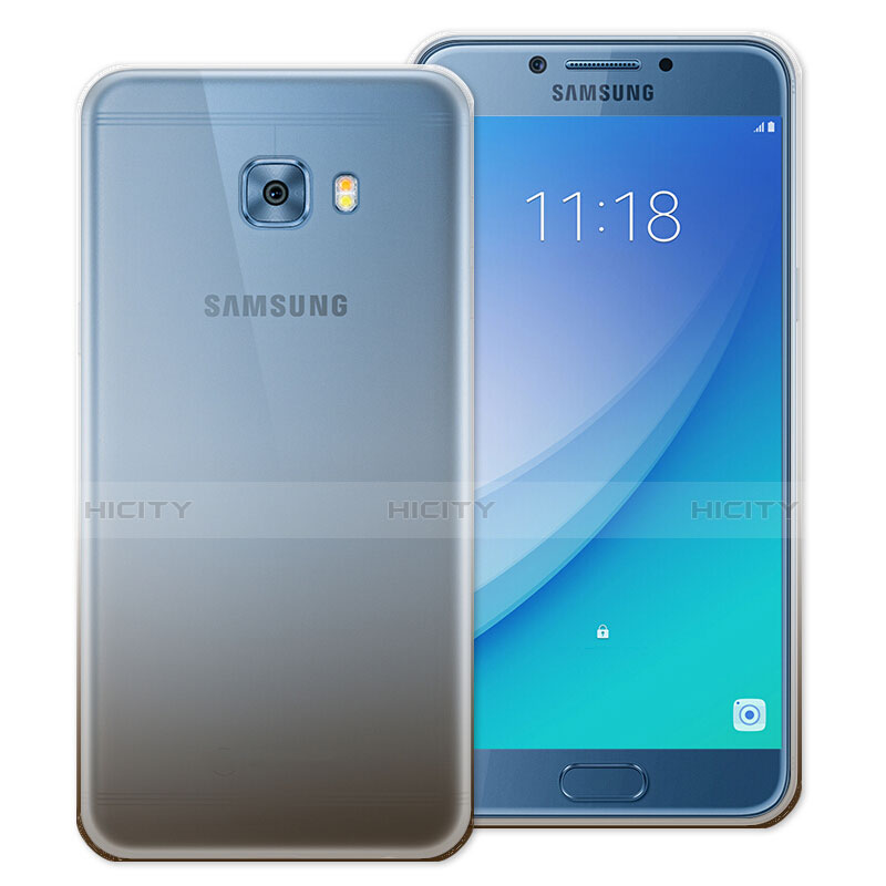 Custodia Silicone Trasparente Ultra Sottile Morbida Sfumato per Samsung Galaxy C5 Pro C5010 Grigio