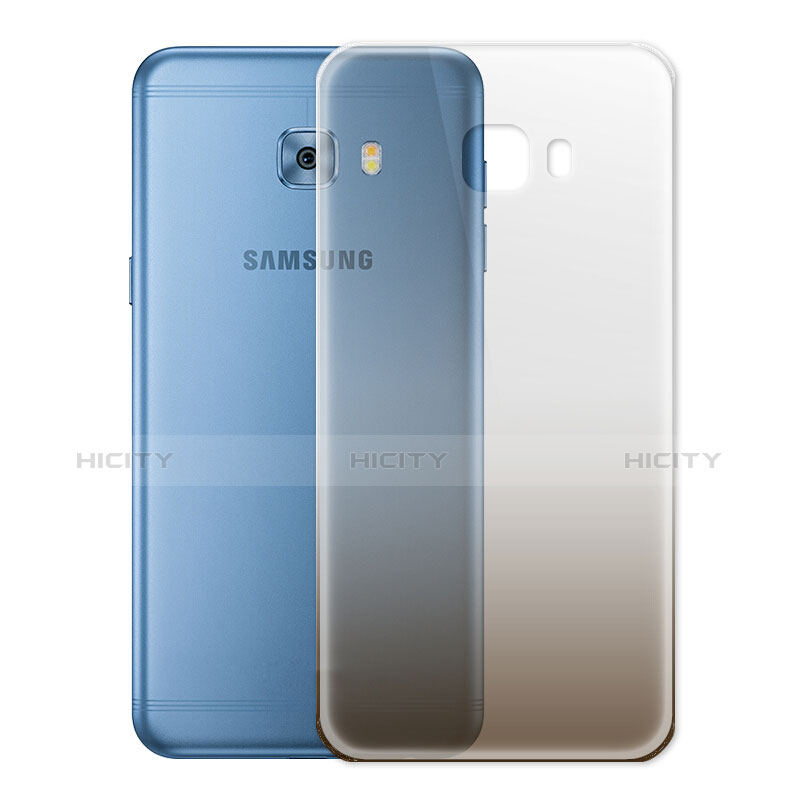 Custodia Silicone Trasparente Ultra Sottile Morbida Sfumato per Samsung Galaxy C5 Pro C5010 Grigio