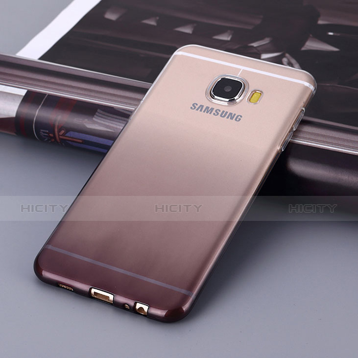 Custodia Silicone Trasparente Ultra Sottile Morbida Sfumato per Samsung Galaxy C5 SM-C5000 Grigio