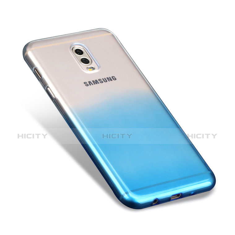 Custodia Silicone Trasparente Ultra Sottile Morbida Sfumato per Samsung Galaxy C7 (2017) Blu