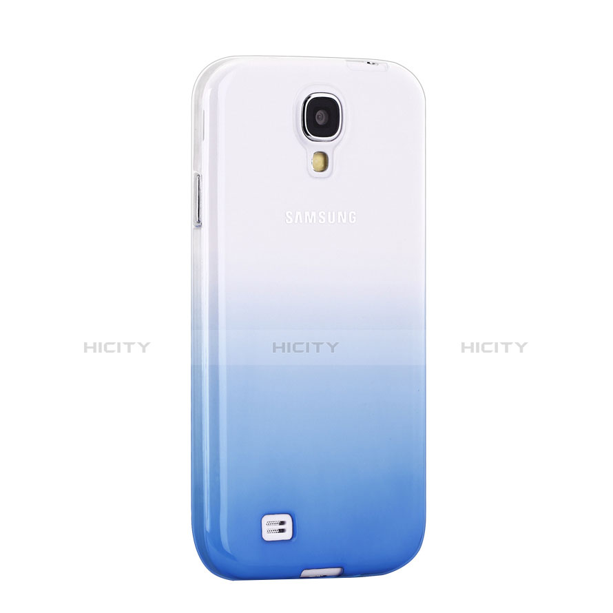 Custodia Silicone Trasparente Ultra Sottile Morbida Sfumato per Samsung Galaxy S4 i9500 i9505 Blu