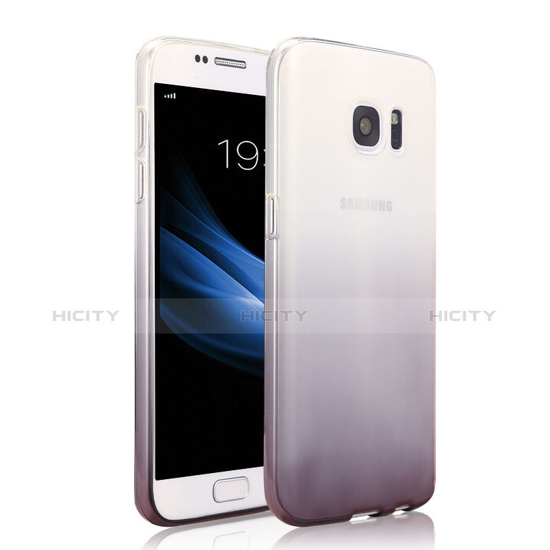 Custodia Silicone Trasparente Ultra Sottile Morbida Sfumato per Samsung Galaxy S7 G930F G930FD Grigio