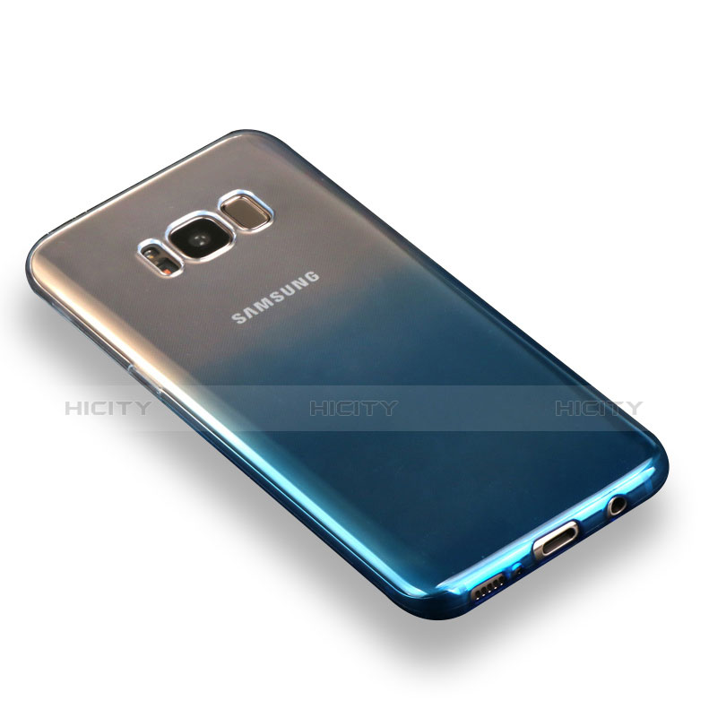 Custodia Silicone Trasparente Ultra Sottile Morbida Sfumato per Samsung Galaxy S8 Plus Blu