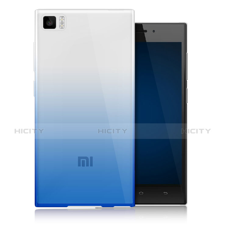 Custodia Silicone Trasparente Ultra Sottile Morbida Sfumato per Xiaomi Mi 3 Blu