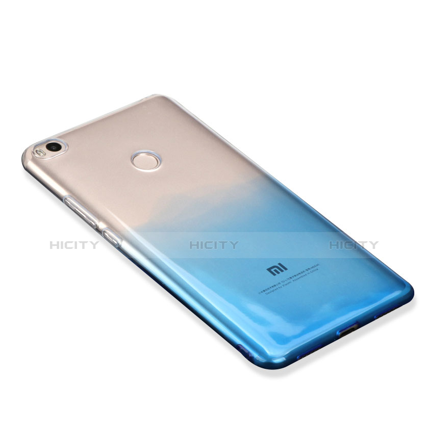 Custodia Silicone Trasparente Ultra Sottile Morbida Sfumato per Xiaomi Mi Max 2 Blu