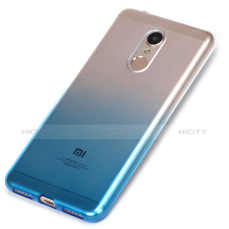 Custodia Silicone Trasparente Ultra Sottile Morbida Sfumato per Xiaomi Redmi 5 Blu