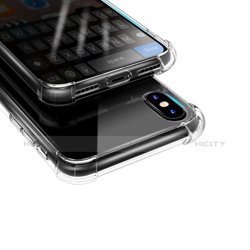 Custodia Silicone Trasparente Ultra Sottile Morbida T01 per Apple iPhone X Chiaro