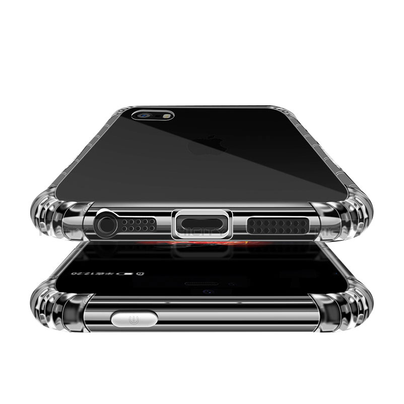 Custodia Silicone Trasparente Ultra Sottile Morbida T02 per Apple iPhone 5 Chiaro