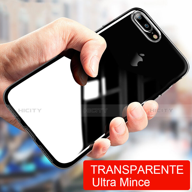 Custodia Silicone Trasparente Ultra Sottile Morbida T02 per Apple iPhone 8 Plus Chiaro