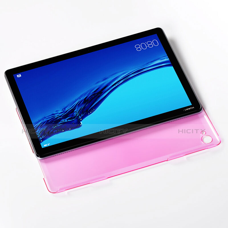 Custodia Silicone Trasparente Ultra Sottile Morbida T02 per Huawei MediaPad C5 10 10.1 BZT-W09 AL00 Rosa