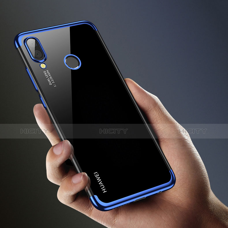 Custodia Silicone Trasparente Ultra Sottile Morbida T02 per Huawei Nova 3e Blu