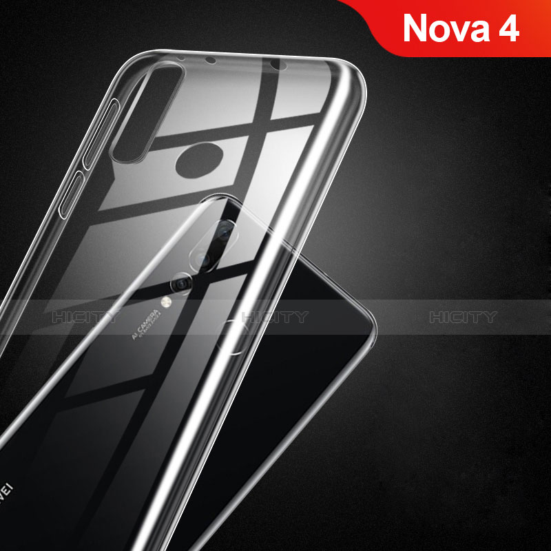 Custodia Silicone Trasparente Ultra Sottile Morbida T02 per Huawei Nova 4 Chiaro