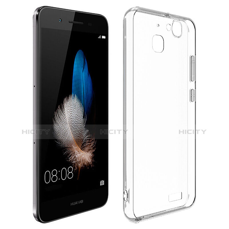 Custodia Silicone Trasparente Ultra Sottile Morbida T02 per Huawei P8 Lite Smart Grigio