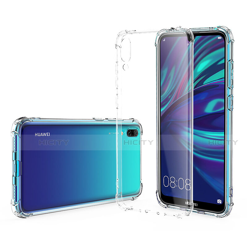 Custodia Silicone Trasparente Ultra Sottile Morbida T02 per Huawei Y7 (2019) Chiaro