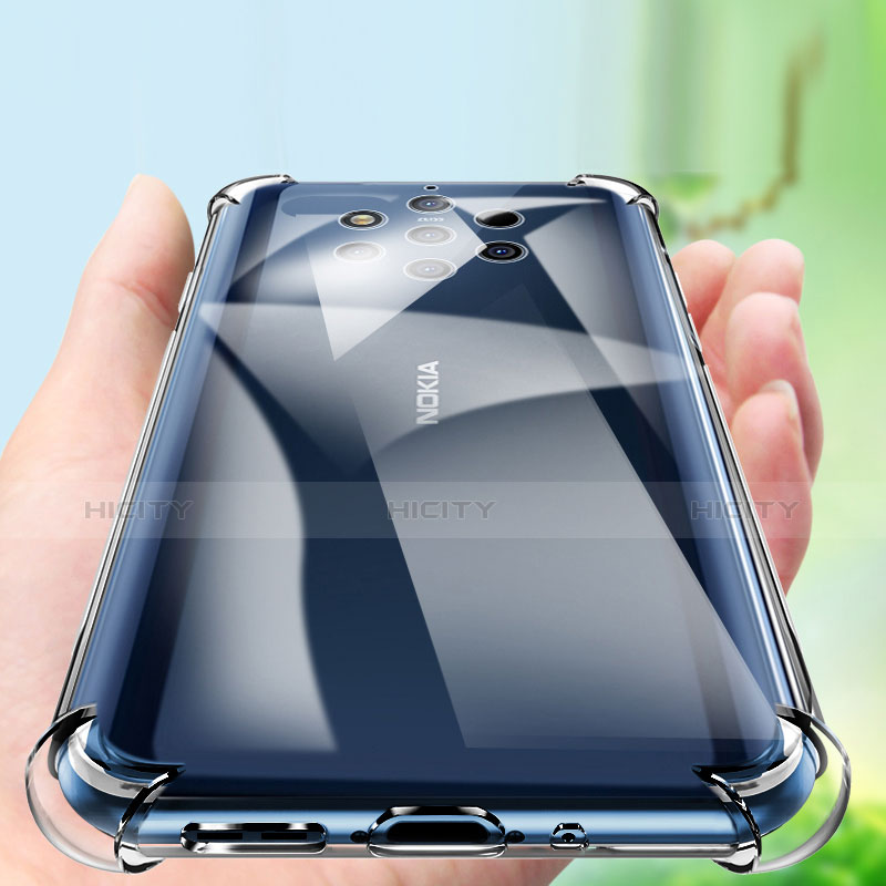Custodia Silicone Trasparente Ultra Sottile Morbida T02 per Nokia 9 PureView Chiaro