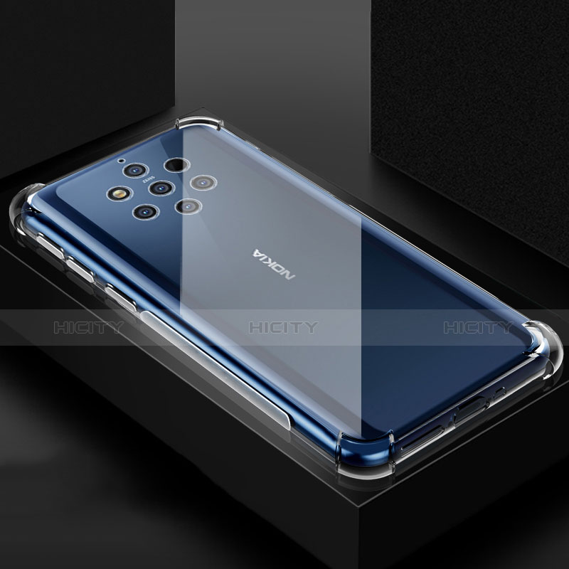 Custodia Silicone Trasparente Ultra Sottile Morbida T02 per Nokia 9 PureView Chiaro