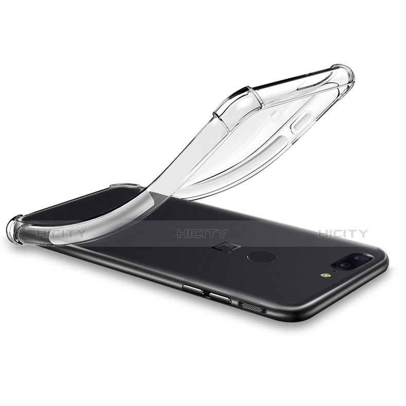 Custodia Silicone Trasparente Ultra Sottile Morbida T02 per OnePlus 5T A5010 Chiaro