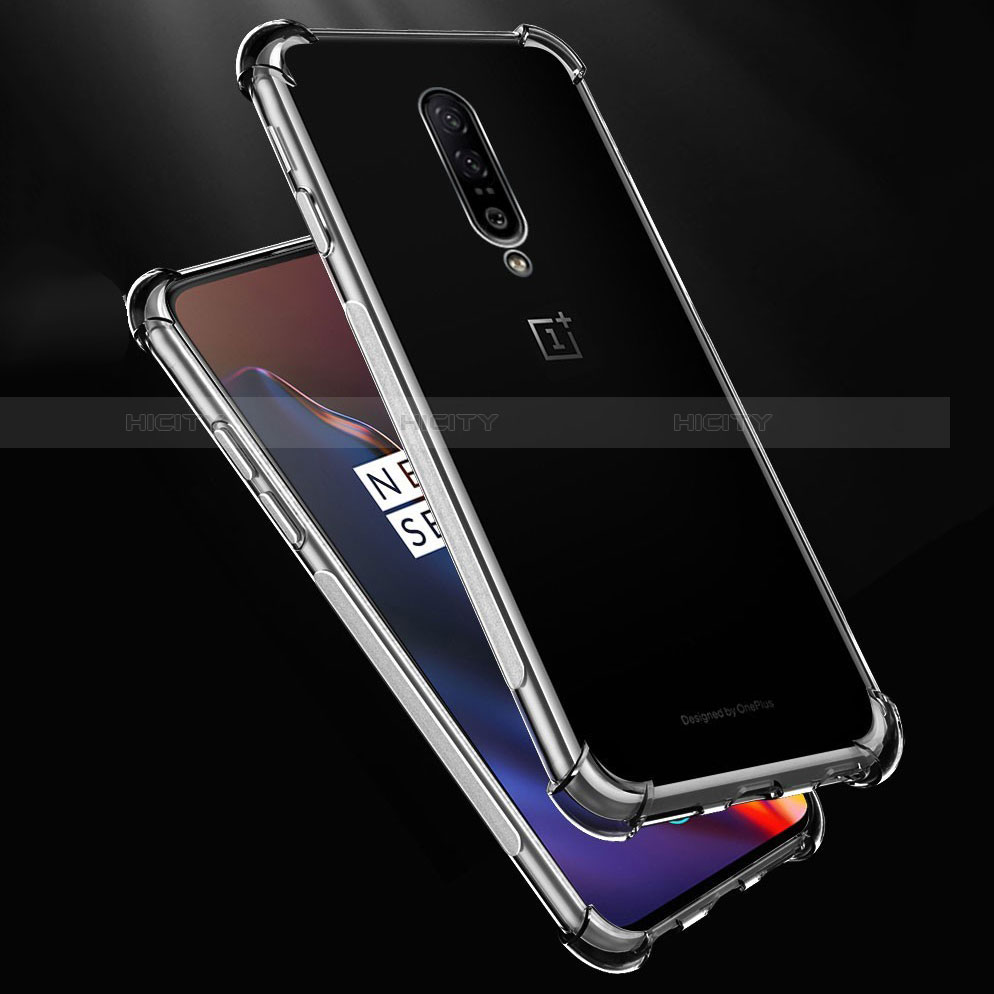 Custodia Silicone Trasparente Ultra Sottile Morbida T02 per OnePlus 7 Pro Chiaro