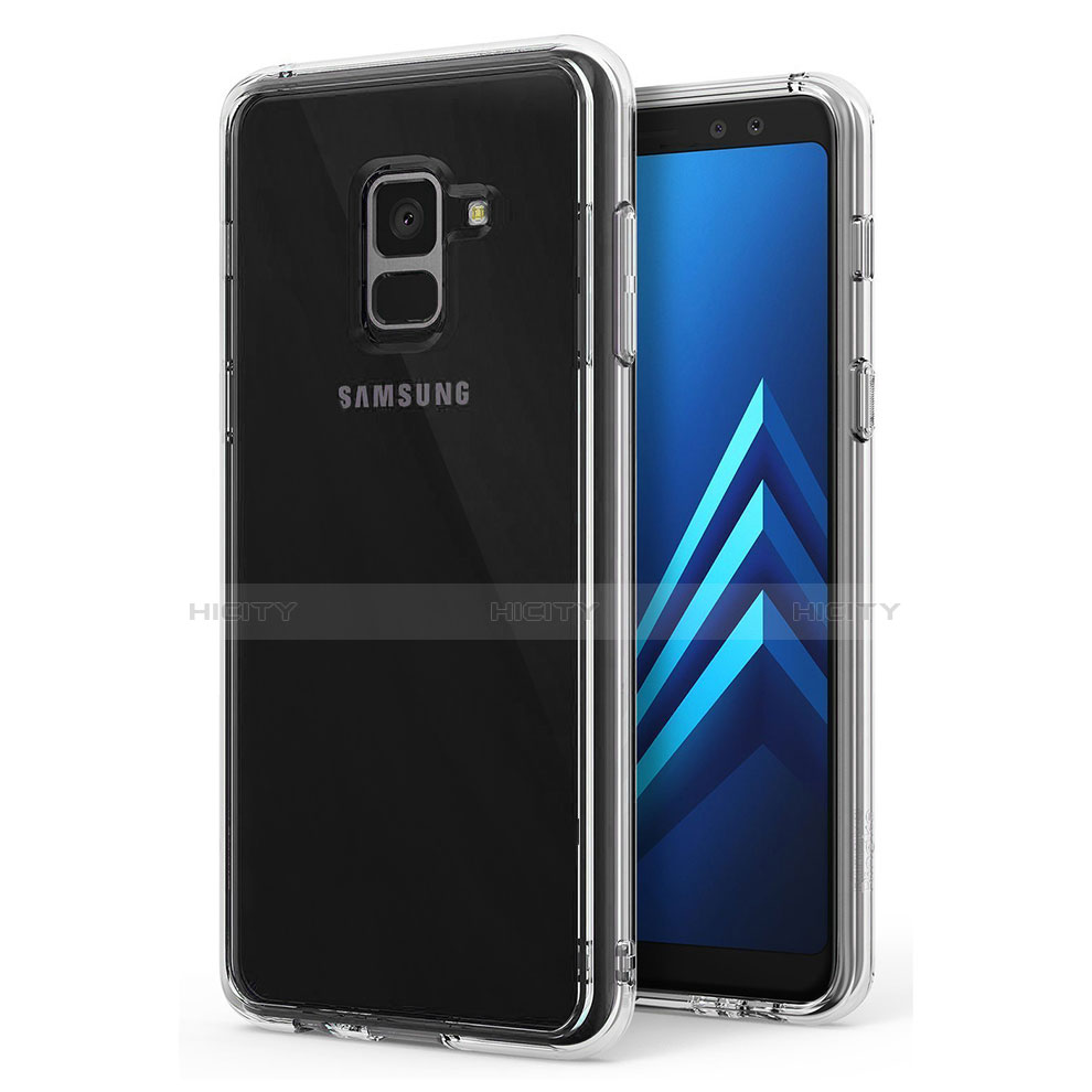 Custodia Silicone Trasparente Ultra Sottile Morbida T02 per Samsung Galaxy A8 (2018) A530F Chiaro
