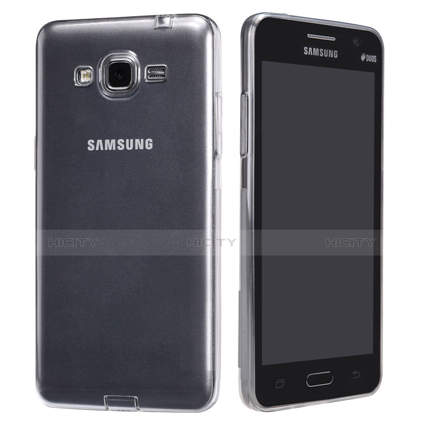 Custodia Silicone Trasparente Ultra Sottile Morbida T02 per Samsung Galaxy Grand Prime SM-G530H Chiaro