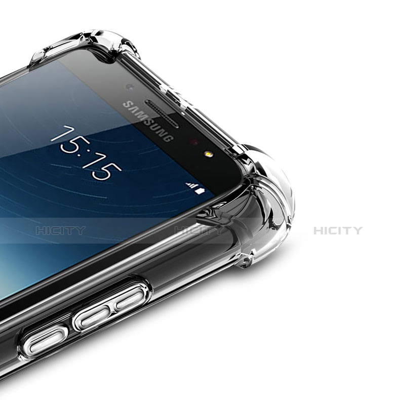 Custodia Silicone Trasparente Ultra Sottile Morbida T02 per Samsung Galaxy J7 Plus Chiaro