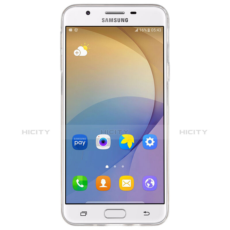 Custodia Silicone Trasparente Ultra Sottile Morbida T02 per Samsung Galaxy On7 (2016) G6100 Chiaro