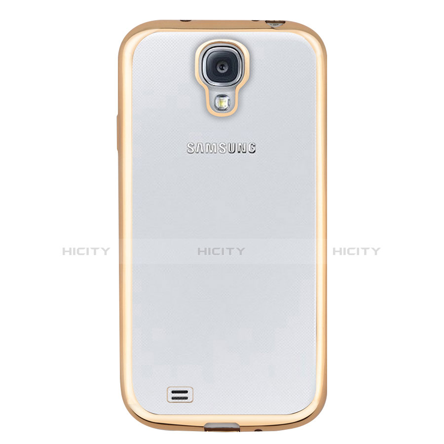 Custodia Silicone Trasparente Ultra Sottile Morbida T02 per Samsung Galaxy S4 i9500 i9505 Oro