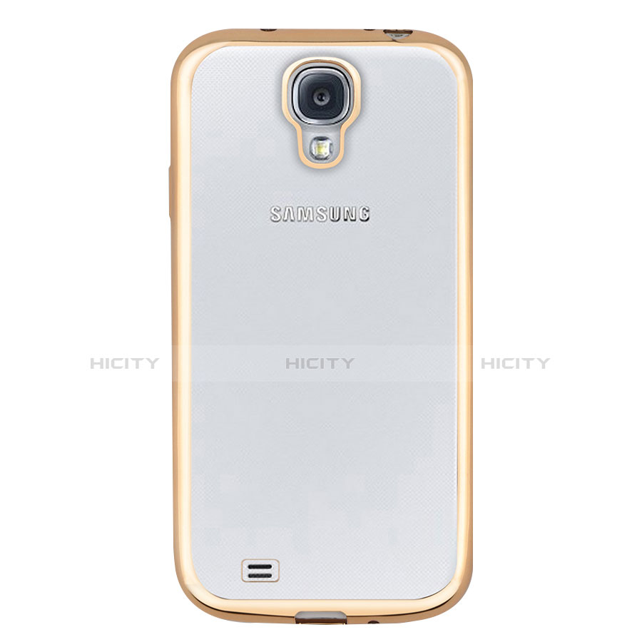 Custodia Silicone Trasparente Ultra Sottile Morbida T02 per Samsung Galaxy S4 IV Advance i9500 Oro