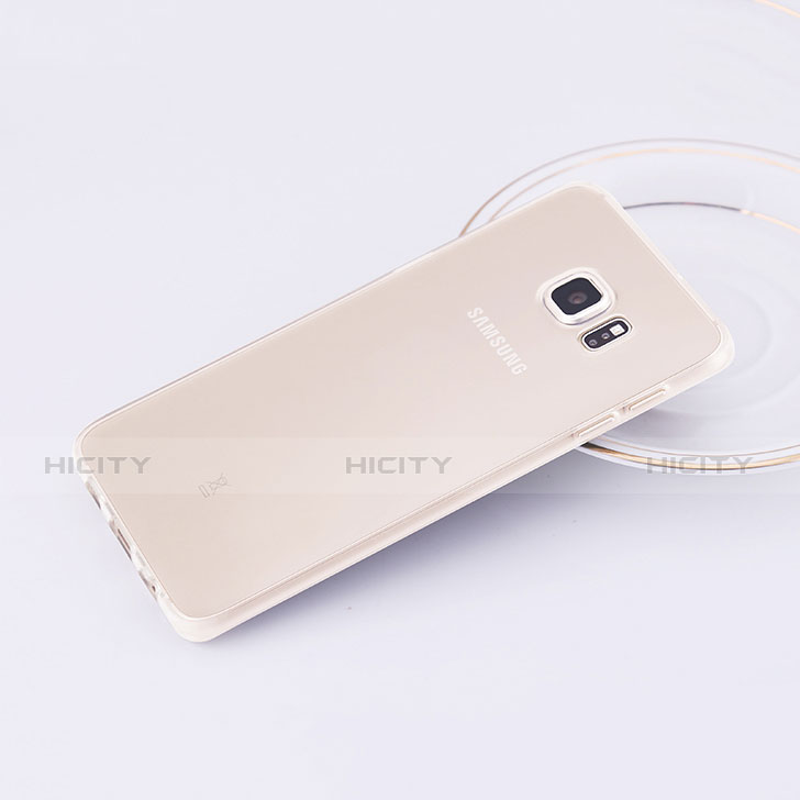 Custodia Silicone Trasparente Ultra Sottile Morbida T02 per Samsung Galaxy S6 Edge+ Plus SM-G928F Chiaro