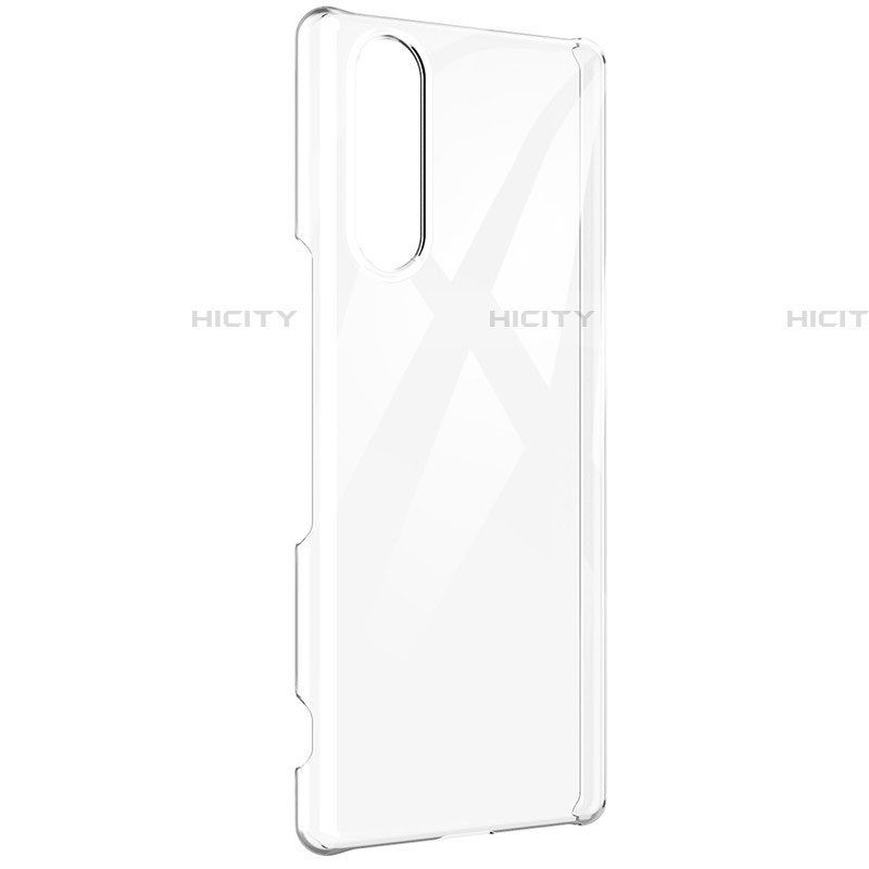 Custodia Silicone Trasparente Ultra Sottile Morbida T02 per Sony Xperia 5 Chiaro
