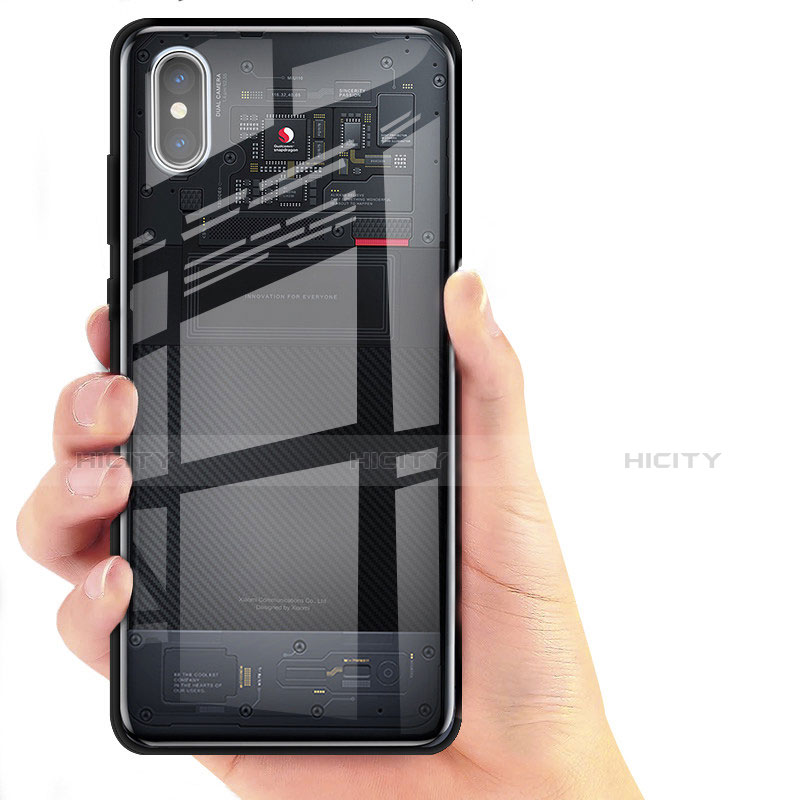 Custodia Silicone Trasparente Ultra Sottile Morbida T02 per Xiaomi Mi 8 Pro Global Version Nero