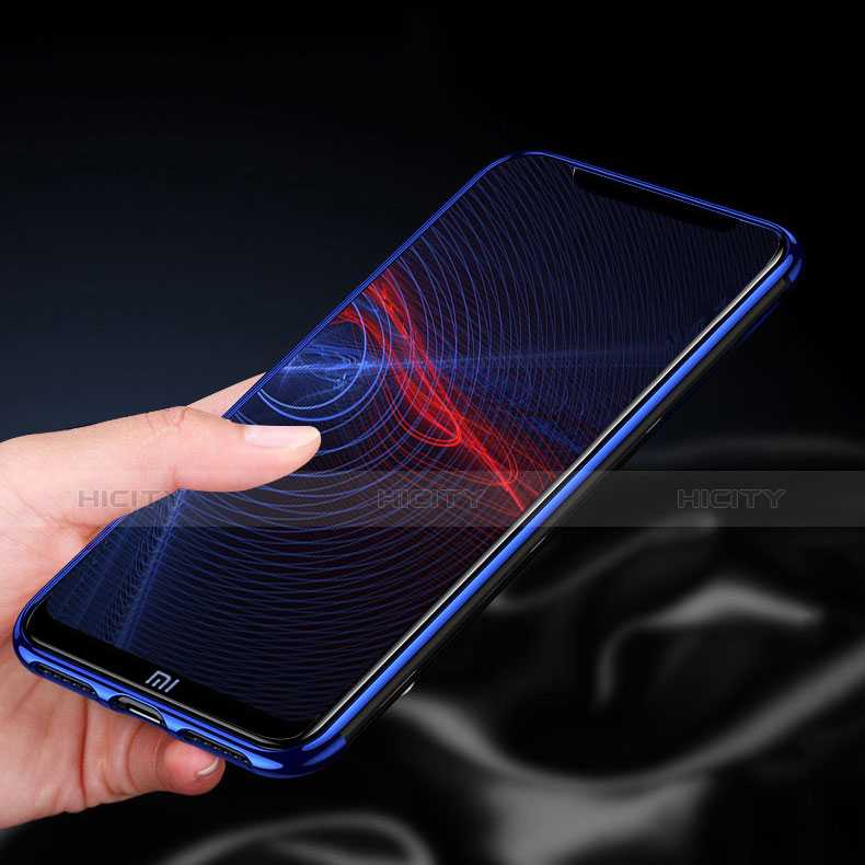 Custodia Silicone Trasparente Ultra Sottile Morbida T02 per Xiaomi Pocophone F1 Blu