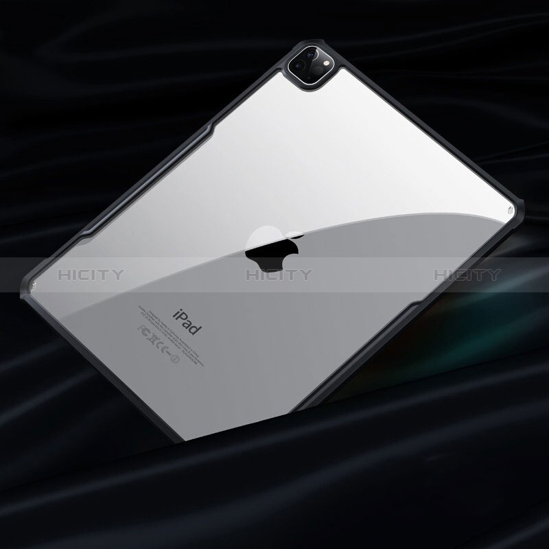 Custodia Silicone Trasparente Ultra Sottile Morbida T04 per Apple iPad Pro 12.9 (2021) Nero