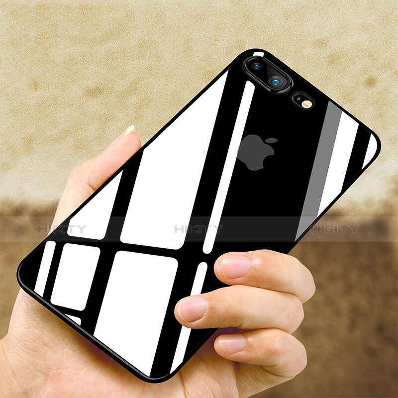 Custodia Silicone Trasparente Ultra Sottile Morbida T04 per Apple iPhone 8 Plus Nero