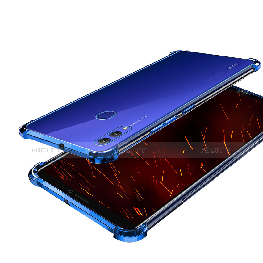 Custodia Silicone Trasparente Ultra Sottile Morbida T04 per Huawei Honor Note 10 Blu
