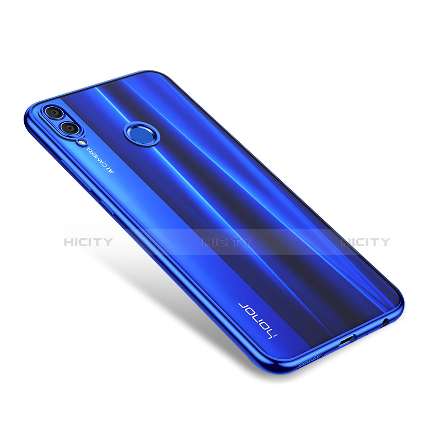 Custodia Silicone Trasparente Ultra Sottile Morbida T04 per Huawei Honor V10 Lite Blu